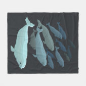 Beluga Blanket Beluga Whale Art Fleece Blanket Deken (Voorkant (Horizontaal))