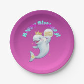 Beluga Boo Verjaardagsfeest bord (Voorkant)