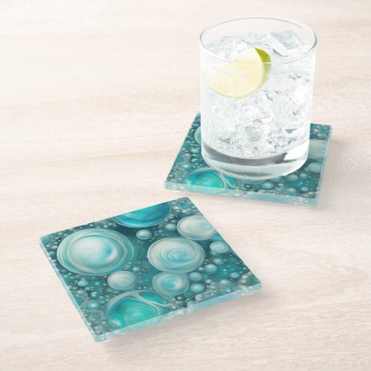 Beluga Bubbels Glazen Onderzetter (Schuin)