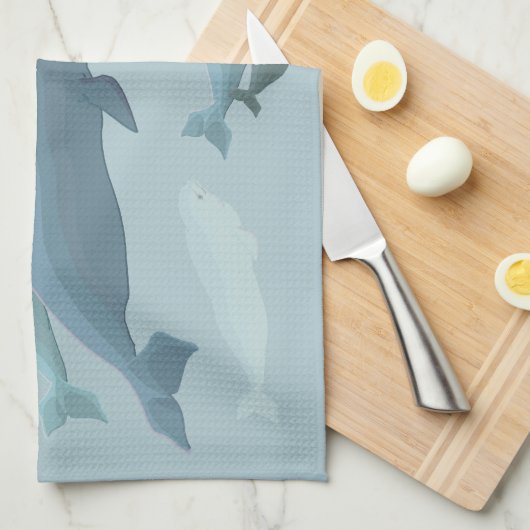 Beluga Handdoek Beluga Walvis Dish Handdoeken Walv (Quarter Fold)