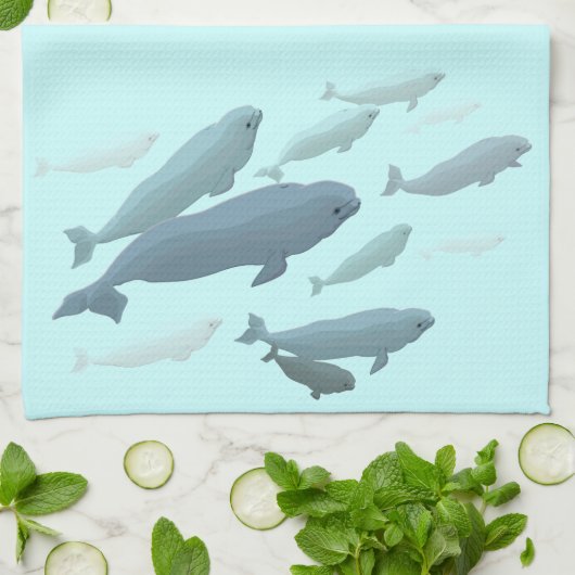 Beluga Handdoek Beluga Walvis Theedoeken Walvis Ca (Gevouwen)