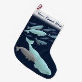 Beluga Kerstmis houden personaliseren Beluga Whale Grote Kerstsok (Voorkant (Hangend))