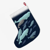Beluga Kerstmis houden personaliseren Beluga Whale Grote Kerstsok (Achterkant (Hangend))