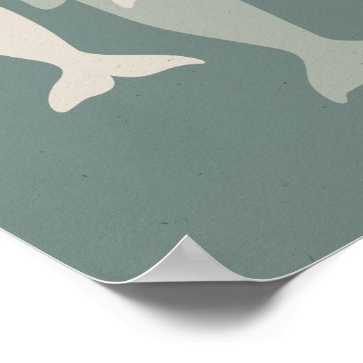 Beluga Pod geïllustreerd Poster (Hoek)