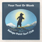 Beluga Point Surf Club Glazen Onderzetter (Voorkant)