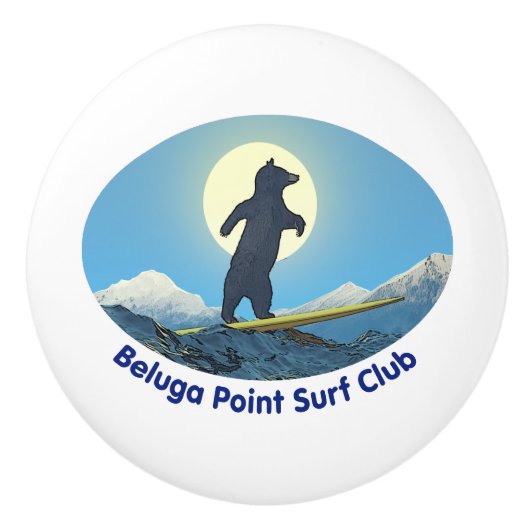 Beluga Point Surf Club Keramische Knop (Voorkant)