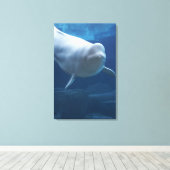 Beluga walvis (Delphinapterus leucas) Canvas Afdruk (Insitu (Houten vloer))
