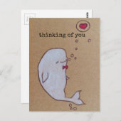 beluga walvis denkt aan jou briefkaart (Voorkant / Achterkant)