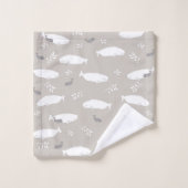 Beluga-walvis op afbeelding van pasteelgrijs bad handdoek (Wasdoekje)