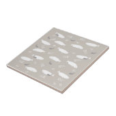 Beluga-walvis op afbeelding van pasteelgrijs tegeltje (Zijkant)