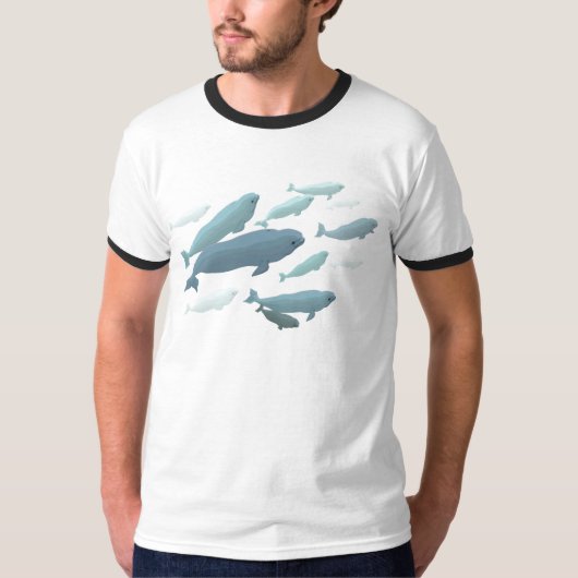 Beluga Walvis Ringer T-Shirt Witte Walvis Kunst Sh (Voorkant)