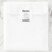 Beluga walvisdieren voor kinderen vierkante sticker (Tas)