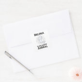 Beluga walvisdieren voor kinderen vierkante sticker (Envelop)