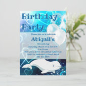Beluga Whale and Blue Hearts Arctic Birthday Party Kaart (Staand voorkant)