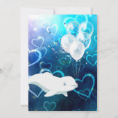 Beluga Whale and Blue Hearts Arctic Birthday Party Kaart (Achterkant)