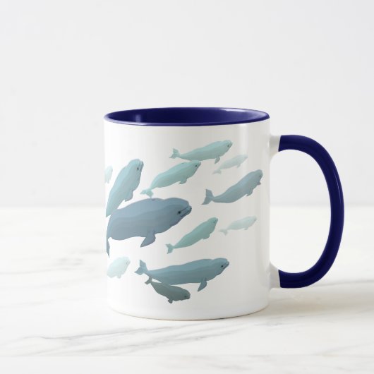 Beluga Whale Art Mok Marinelife Coffee Cup (Rechts)