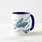 Beluga Whale Art Mok Marinelife Coffee Cup (Voorkant rechts)