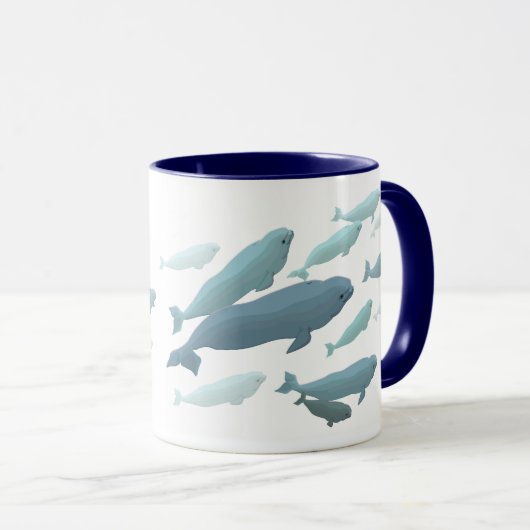 Beluga Whale Art Mok Marinelife Coffee Cup (Voorkant rechts)