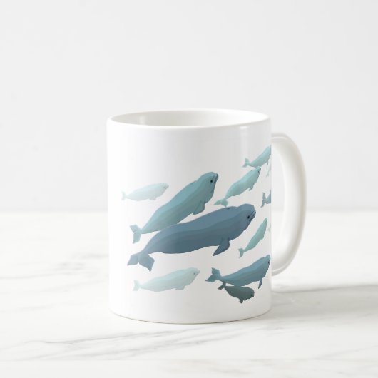 Beluga Whale Art Mok Marinelife Coffee Cup (Voorkant rechts)