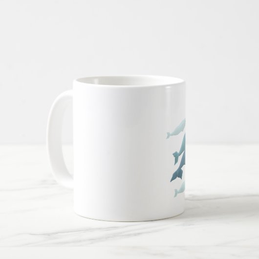 Beluga Whale Art Mok Marinelife Coffee Cup (Voorkant links)