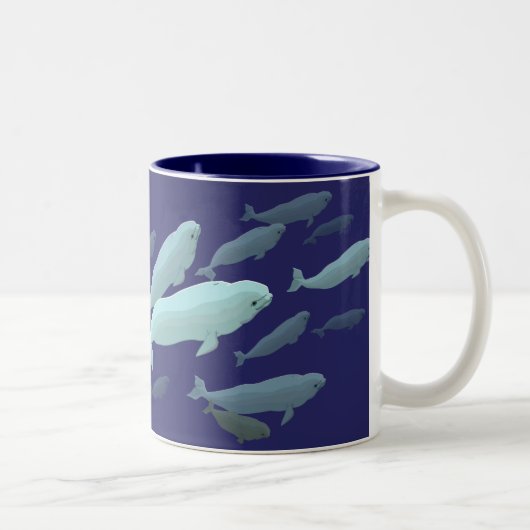 Beluga Whale Art Mok Marinelife Coffee Cup (Rechts)