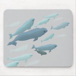 Beluga Whale Art Mousepad Baby Whale Decor Muismat