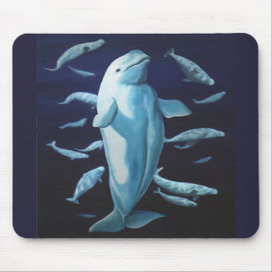 Beluga Whale Art Mousepad Whale Painting Decor Muismat