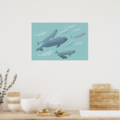 Beluga Whale Art Print Marinelife Whale Poster (Keuken)