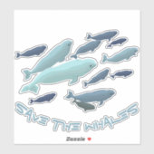 Beluga Whale Art Sticker Personalized Whale Decals (Vel)