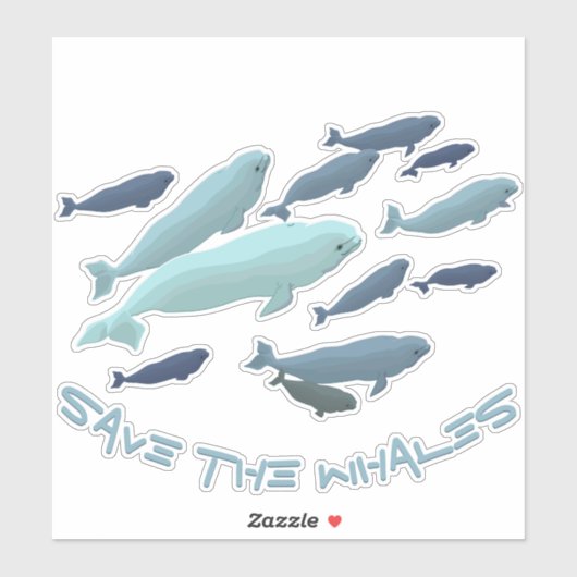 Beluga Whale Art Sticker Personalized Whale Decals (Vel)