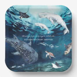 Beluga Whale | Baby shower Oceaan Papieren Bordje