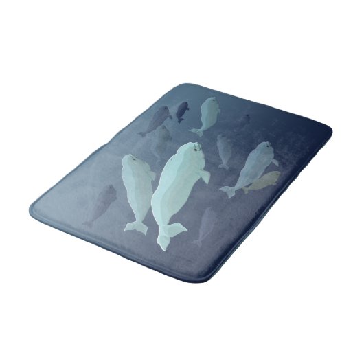 Beluga Whale Bath Mat Whale Art Bath Decor (Gekanteld)