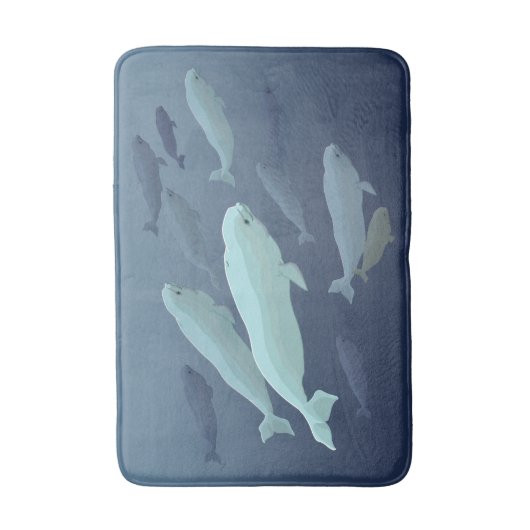 Beluga Whale Bath Mat Whale Art Bath Decor (Voorkant Verticaal)