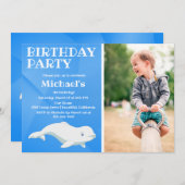 Beluga Whale Blue Arctic Ocean Birthday Kaart (Voorkant / Achterkant)