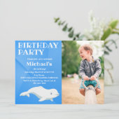 Beluga Whale Blue Arctic Ocean Birthday Kaart (Staand voorkant)