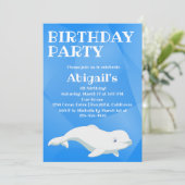 Beluga Whale Blue en White Arctic Ocean Birthday Kaart (Staand voorkant)