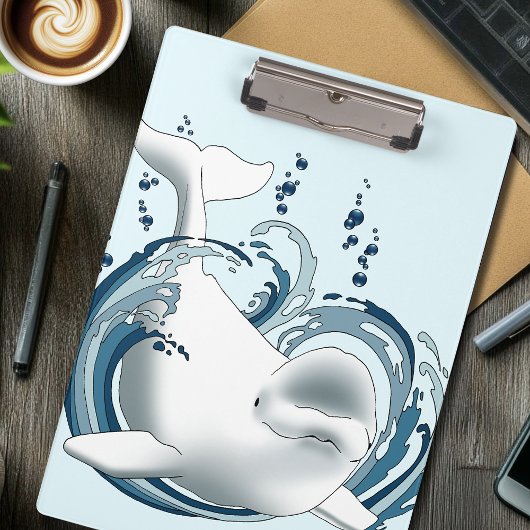 Beluga Whale Blue Klembord