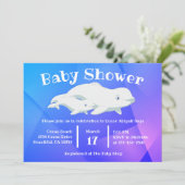 Beluga Whale Blue, Roze Baby shower van de Arctisc Kaart (Staand voorkant)