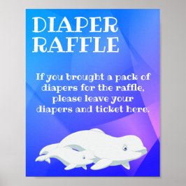 Beluga Whale Blue, Roze Baby shower van de Arctisc Poster