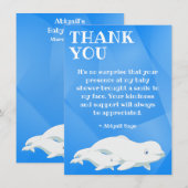 Beluga Whale Blue, White Arctic Ocean Baby shower Bedankkaart (Voorkant / Achterkant)
