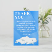 Beluga Whale Blue, White Arctic Ocean Baby shower Bedankkaart (Staand voorkant)