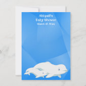 Beluga Whale Blue, White Arctic Ocean Baby shower Bedankkaart (Achterkant)
