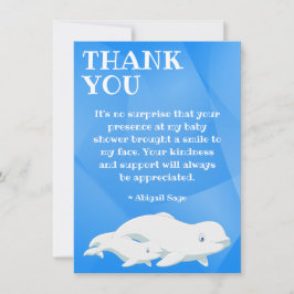 Beluga Whale Blue, White Arctic Ocean Baby shower Bedankkaart