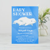 Beluga Whale Blue, White Arctic Ocean Baby shower Kaart (Staand voorkant)