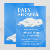 Beluga Whale Blue, White Arctic Ocean Baby shower Kaart (Voorkant / Achterkant)