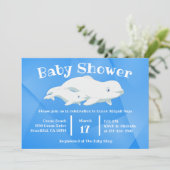 Beluga Whale Blue, White Arctic Ocean Baby shower Kaart (Staand voorkant)