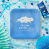 Beluga Whale Blue, White Arctic Ocean Baby shower Papieren Bordje (Feest)