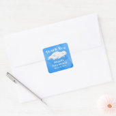Beluga Whale Blue, White Arctic Ocean Baby shower Vierkante Sticker (Envelop)