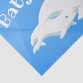 Beluga Whale Blue, White Arctic Ocean Baby Tissuepapier (Detail)