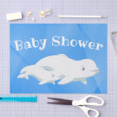 Beluga Whale Blue, White Arctic Ocean Baby Tissuepapier (Craft)
